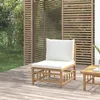 Image de vidaXL Canapé central de jardin avec coussins blanc crème bambou canapé de jardin sièges de jardin sièges dextérieur 362301