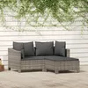 Image de vidaXL Salon de jardin 3 pcs avec coussins Gris Résine tressée 362685