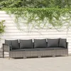 Image de vidaXL Salon de jardin 4 pcs avec coussins Gris Résine tressée salon de jardin ensemble de salon dextérieur ensemble de 362689
