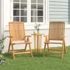 Image de vidaXL Fauteuils pliants inclinables lot de 2 en bois massif de teck 362666