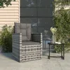 Image de vidaXL Fauteuil de jardin avec coussins Gris Résine tressée 362323