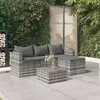 Image de vidaXL Salon de jardin 3 pcs avec coussins Gris Résine tressée 362331