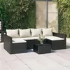 Image de vidaXL Salon de jardin 2 pcs avec coussins Noir Résine tressée 362343