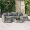 Image de vidaXL Salon de jardin 2 pcs avec coussins Gris Résine tressée 362344