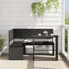 Image de vidaXL Canapé de Jardin avec Table et Coussins en Forme de L Siège de Terrasse Ensemble de Meuble de Patio Extérieur Noir 362347