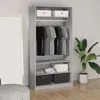 Image de vidaXL Garde-robe sonoma gris 100x50x200 cm bois dingénierie 826615