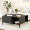 Image de vidaXL Table basse noir 80x80x365 cm bois dingénierie 821101