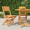 Image de vidaXL Chaises de jardin pliantes 2 pcs 47x61x90 cm bois massif teck 362759