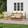 Image de vidaXL Ensemble à manger de jardin coussins 7 pcs Bois acacia 3154968