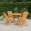 Image de vidaXL Ensemble à manger de jardin 5 pcs Bois de teck massif 3155026