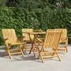 Image de vidaXL Chaises de jardin pliantes 4 pcs 61x67x90 cm bois massif teck 3155055