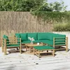 Image de vidaXL Salon de jardin 8 pcs avec coussins vert bambou 3155158