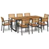 Image de vidaXL Ensemble à manger de jardin 9 pcs bois dacacia solide et métal 3155405
