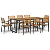Image de vidaXL Ensemble à manger de jardin 9 pcs bois dacacia solide et métal 3155413