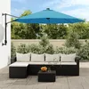 Image de vidaXL Parasol mural avec LED bleu mer 290 cm parasol de jardin parasol dextérieur parasol de patio parapluie 362894