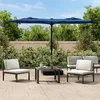 Image de vidaXL Parasol de Jardin à Double Tête avec LED Pare-soleil de Patio Abri de Soleil Parasol de Plage Terrasse Extérieur 362976