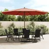 Image de Parasol de jardin en polyester anti-UV et mât en bois dur massif - VIDAXL - terre cuite - 400x273 cm