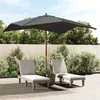 Image de Parasol de jardin - VIDAXL - Mât en bois anthracite - 300x300x273 cm - Anti-UV et anti-décoloration