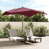Image de Parasol de jardin VIDAXL en polyester anti-UV et anti-décoloration avec mât en bois rouge bordeaux 300x300x273cm