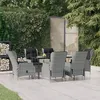Image de vidaXL Ensemble à manger de jardin 7 pcs Gris clair Résine tressée ensemble de salle à manger dextérieur table et chaise 3156795