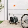 Image de vidaXL Remorque de vélo pour animaux de compagnie gris et noir 93888