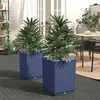Image de vidaXL Jardinières 2 pcs Bacs à Fleurs Pots à Plantes Boîtes à Fleurs Jardin Terrasse Patio Extérieur Bleu Gris 30x30x37 364180