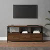 Image de vidaXL Meuble TV chêne marron 102x33x45 cm bois dingénierie et fer 831792