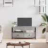 Image de vidaXL Meuble TV sonoma gris 90x33x45 cm bois dingénierie et fer 831796