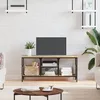 Image de vidaXL Meuble TV chêne sonoma 100x35x45 cm bois dingénierie et fer 831799