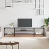 Image de vidaXL Meuble TV sonoma gris 201x35x45 cm bois dingénierie et fer 831816