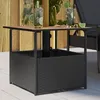 Image de vidaXL Table de jardin avec trou de parasol noir résine tressée table dextérieur table à manger de jardin meuble de 364117