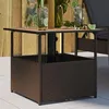 Image de vidaXL Table de jardin avec trou de parasol marron résine tressée table dextérieur table à manger de jardin meuble de 364118