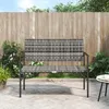 Image de vidaXL Banc de jardin à 2 places gris résine tressée 364122