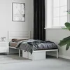 Image de vidaXL Cadre de lit métal sans matelas avec tête de lit blanc 90x190cm 352360