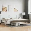 Image de vidaXL Cadre de lit métal sans matelas et tête de lit blanc 200x200 cm 352375