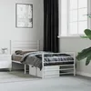 Image de vidaXL Cadre de lit métal avec tête de lit-pied de lit blanc 90x190 cm 352378