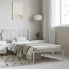 Image de vidaXL Cadre de lit métal sans matelas et tête de lit blanc 100x200 cm 352524