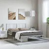 Image de vidaXL Cadre de lit métal avec tête de lit blanc 150x200 cm 352531