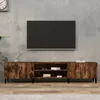 Image de vidaXL Meuble TV chêne fumé 180x315x40 cm bois dingénierie 816269