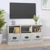 Image de vidaXL Meuble TV Armoire de Télévision avec 3 Tiroirs et 3 Compartiments Meuble Télé Salon Salle de Séjour Moderne Gris 816292