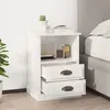 Image de vidaXL Tables de chevet 2 pcs blanc brillant 43x36x60 cm 816333