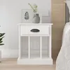 Image de vidaXL Table de chevet blanc brillant 43x36x50 cm 816348