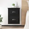 Image de vidaXL Tables de chevet murales 2 pcs noir 415x36x53 cm 816395