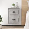 Image de vidaXL Tables de chevet murales 2 pcs gris béton 415x36x53 cm 816401