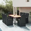 Image de vidaXL Ensemble à manger de jardin 9pcs coussins noir résine tressée ensemble de salle à manger ensemble de salle à manger 3157605