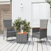 Image de vidaXL Ensemble de salon de jardin 3 pcs gris poly rotin et acacia 3157652