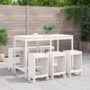 Image de vidaXL Ensemble de bar de jardin 7 pcs blanc bois de pin massif ensemble de pub ensemble de bar de patio ensemble de 3157752