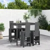 Image de vidaXL Ensemble de bar de jardin 5 pcs gris bois de pin massif ensemble de pub ensemble de bar de patio ensemble de table