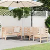 Image de vidaXL Salon de Jardin 3 pcs Sièges de Patio Ensemble de Meubles Mobilier de Terrasse Arrière-cour Extérieur Bois Massif 825142