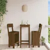 Image de vidaXL Lot de 2 Tabourets de Bar Chaise de Pub Siège de Bistrot Meuble de Terrasse Balcon Patio Jardin Extérieur Marron 825362